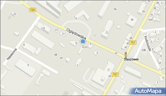 Staszów, Oględowska, 7, mapa Staszów