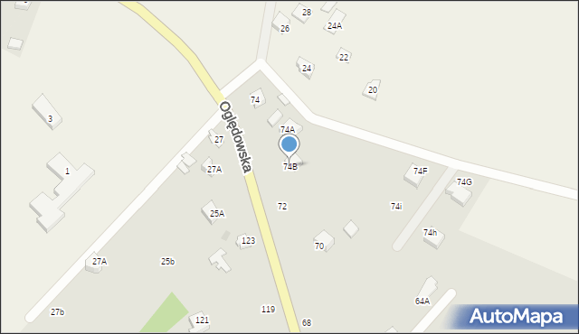 Staszów, Oględowska, 74B, mapa Staszów