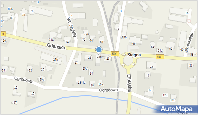 Stegna, Ogrodowa, 23a, mapa Stegna