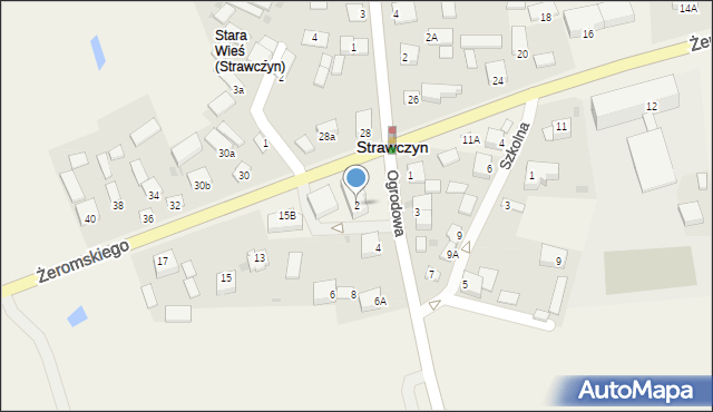 Strawczyn, Ogrodowa, 2, mapa Strawczyn