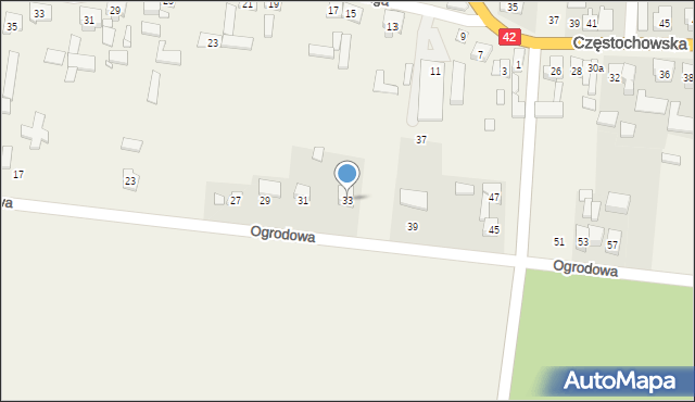 Strojec, Ogrodowa, 33, mapa Strojec