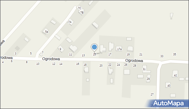 Stróża-Kolonia, Ogrodowa, 15, mapa Stróża-Kolonia