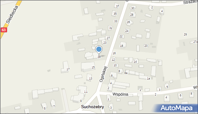 Suchożebry, Ogińskiej Aleksandry, 19, mapa Suchożebry