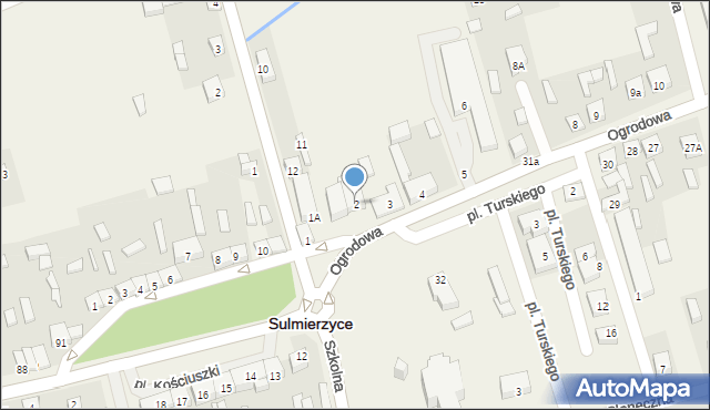 Sulmierzyce, Ogrodowa, 2, mapa Sulmierzyce