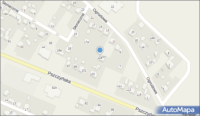 Suszec, Ogrodowa, 11a, mapa Suszec