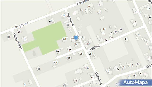 Syrynia, Ogrodowa, 35c, mapa Syrynia