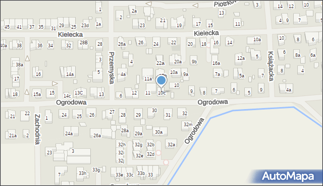 Szczecin, Ogrodowa, 10c, mapa Szczecina