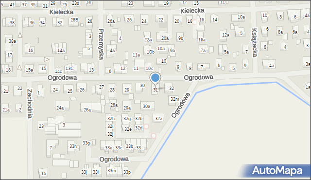 Szczecin, Ogrodowa, 31, mapa Szczecina