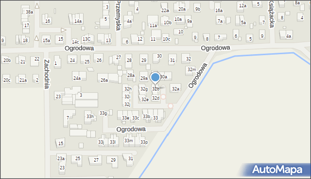 Szczecin, Ogrodowa, 32b, mapa Szczecina