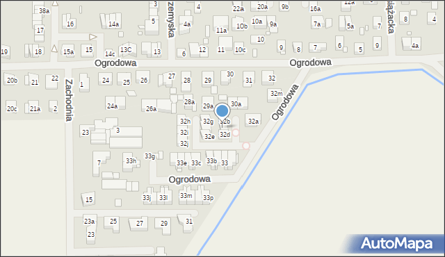 Szczecin, Ogrodowa, 32c, mapa Szczecina