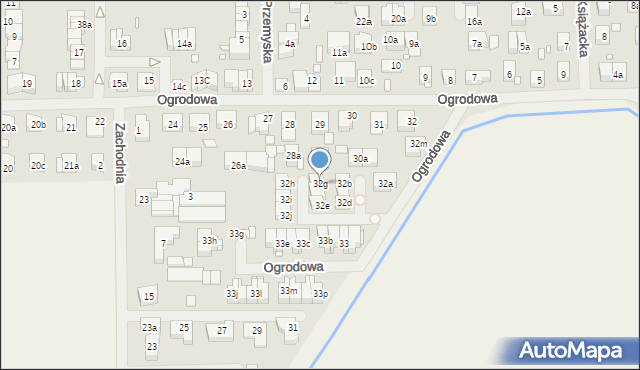 Szczecin, Ogrodowa, 32g, mapa Szczecina