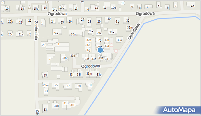 Szczecin, Ogrodowa, 33b, mapa Szczecina