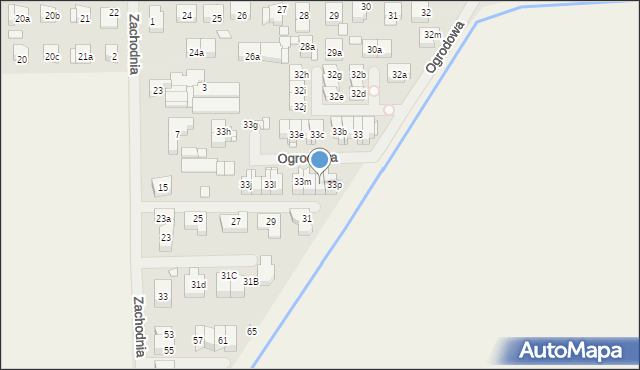 Szczecin, Ogrodowa, 33o, mapa Szczecina