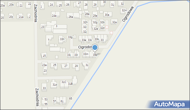 Szczecin, Ogrodowa, 33p, mapa Szczecina