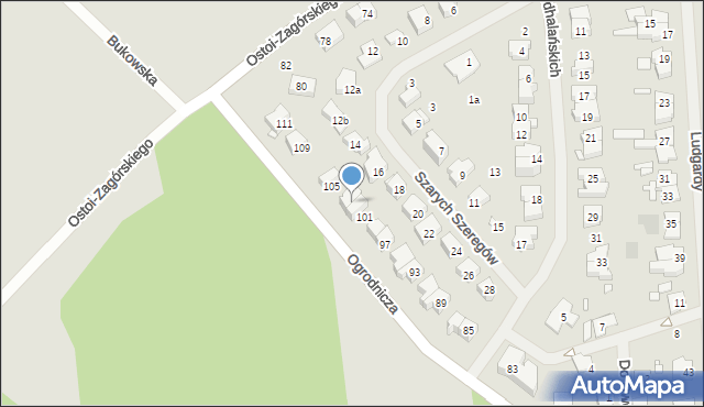 Szczecin, Ogrodnicza, 103, mapa Szczecina