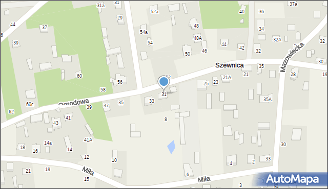 Szewnica, Ogrodowa, 31, mapa Szewnica