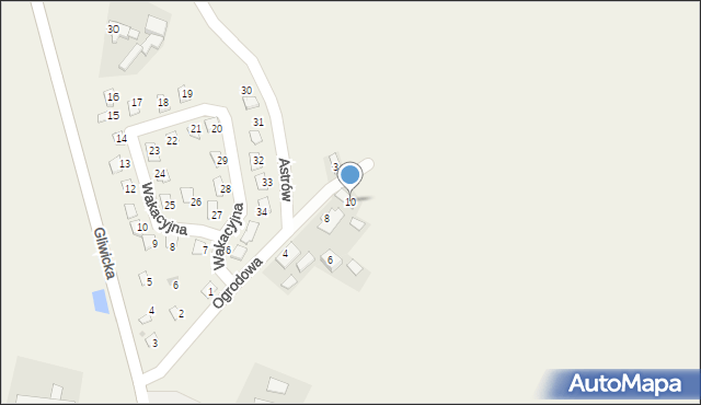 Taciszów, Ogrodowa, 10, mapa Taciszów