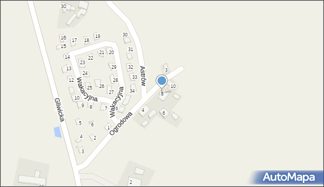 Taciszów, Ogrodowa, 8, mapa Taciszów