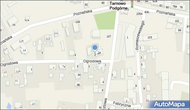 Tarnowo Podgórne, Ogrodowa, 2, mapa Tarnowo Podgórne