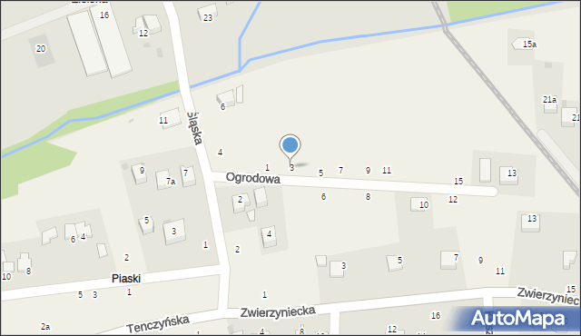 Tenczynek, Ogrodowa, 3, mapa Tenczynek