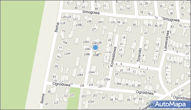 Tomaszów Mazowiecki, Ogrodowa, 104B, mapa Tomaszów Mazowiecki