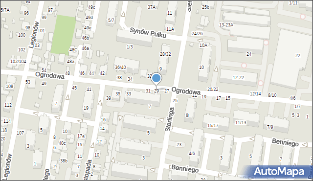 Tomaszów Mazowiecki, Ogrodowa, 29, mapa Tomaszów Mazowiecki