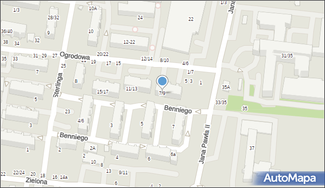 Tomaszów Mazowiecki, Ogrodowa, 7/9, mapa Tomaszów Mazowiecki