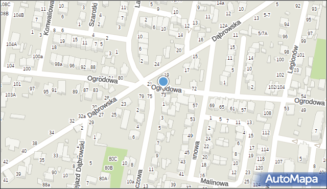 Tomaszów Mazowiecki, Ogrodowa, 73, mapa Tomaszów Mazowiecki