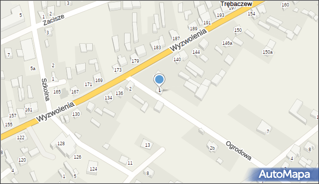 Trębaczew, Ogrodowa, 4, mapa Trębaczew