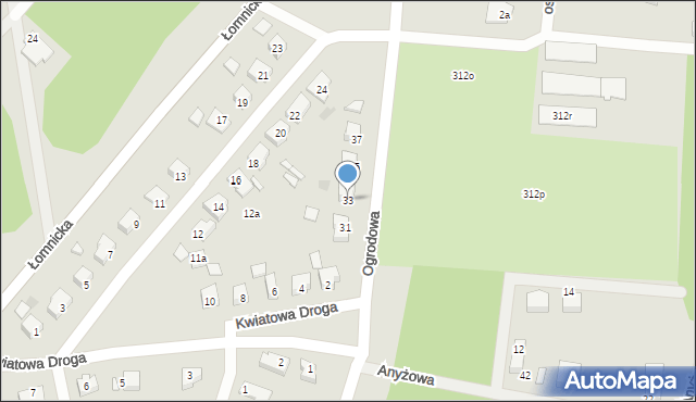 Trzcianka, Ogrodowa, 33, mapa Trzcianka