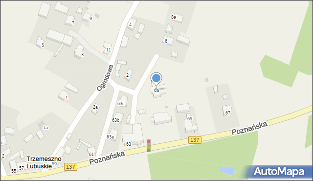 Trzemeszno Lubuskie, Ogrodowa, 6a, mapa Trzemeszno Lubuskie