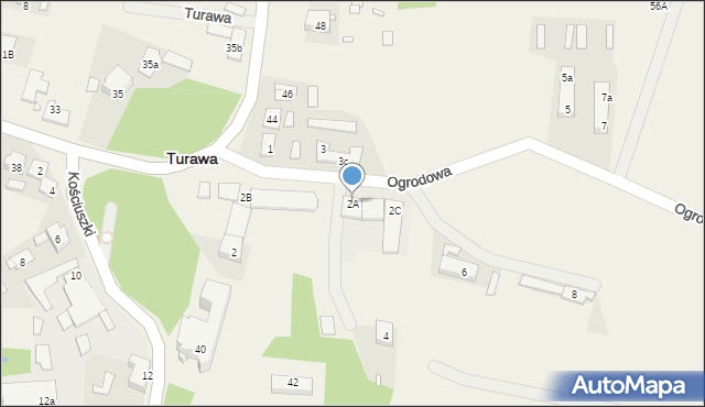 Turawa, Ogrodowa, 2A, mapa Turawa