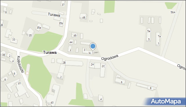 Turawa, Ogrodowa, 3d, mapa Turawa