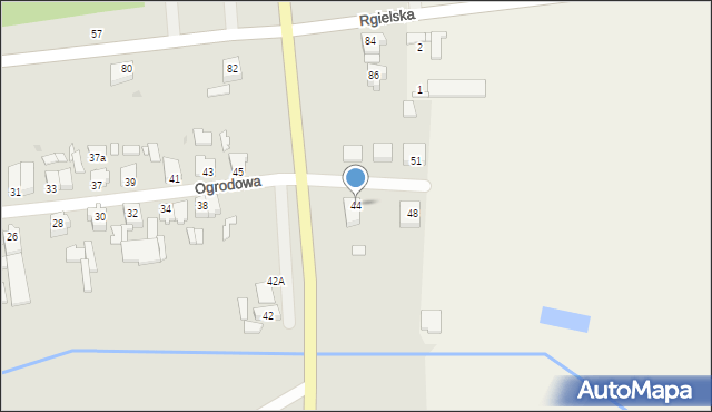 Wągrowiec, Ogrodowa, 44, mapa Wągrowiec