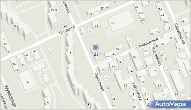 Warszawa, Ogińskiego Michała Kleofasa, 22C, mapa Warszawy