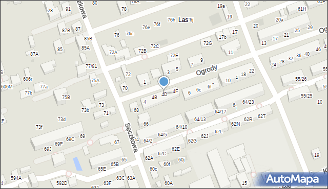 Warszawa, Ogrody, 4D, mapa Warszawy