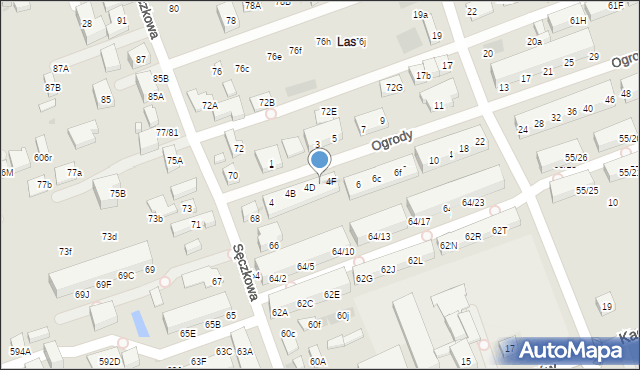 Warszawa, Ogrody, 4E, mapa Warszawy