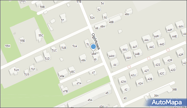 Warszawa, Ogórkowa, 49A, mapa Warszawy