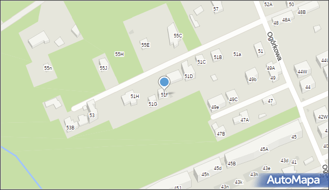 Warszawa, Ogórkowa, 51f, mapa Warszawy