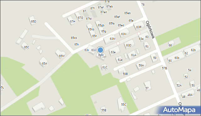 Warszawa, Ogórkowa, 63g, mapa Warszawy