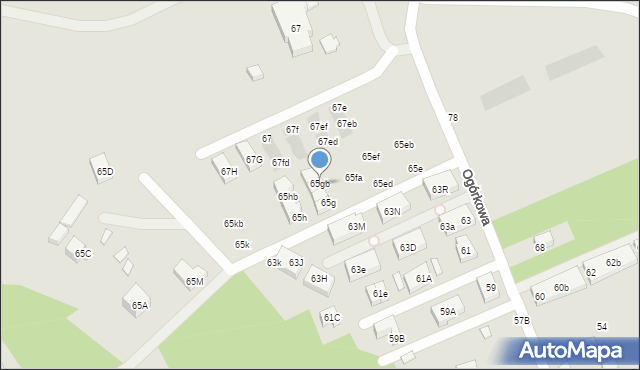 Warszawa, Ogórkowa, 65gb, mapa Warszawy