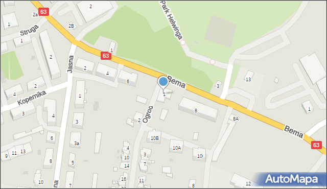 Węgorzewo, Ogrodowa, 1, mapa Węgorzewo