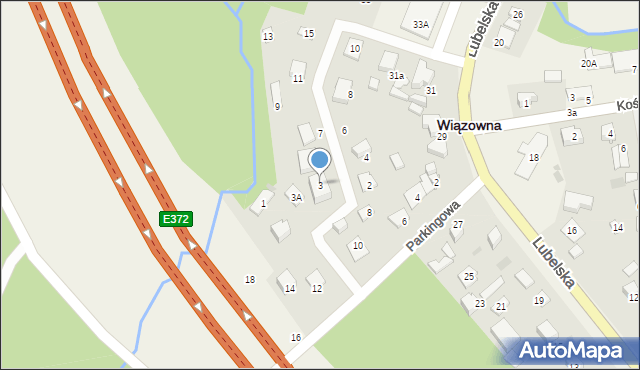 Wiązowna, Ogrodowa, 3, mapa Wiązowna