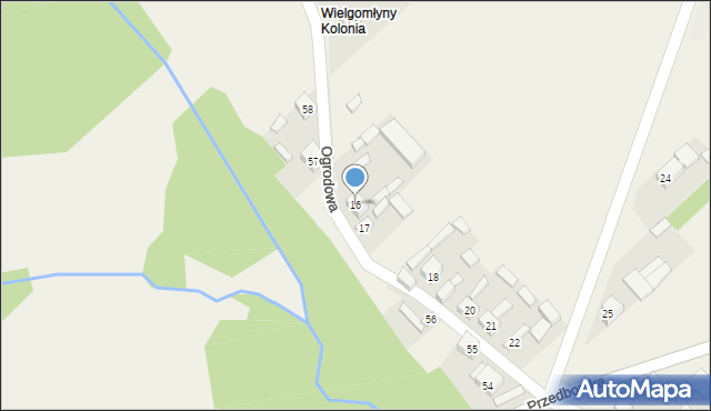 Wielgomłyny, Ogrodowa, 16, mapa Wielgomłyny