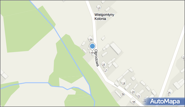 Wielgomłyny, Ogrodowa, 57, mapa Wielgomłyny