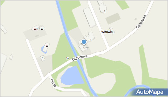 Wirówek, Ogrodowa, 3, mapa Wirówek