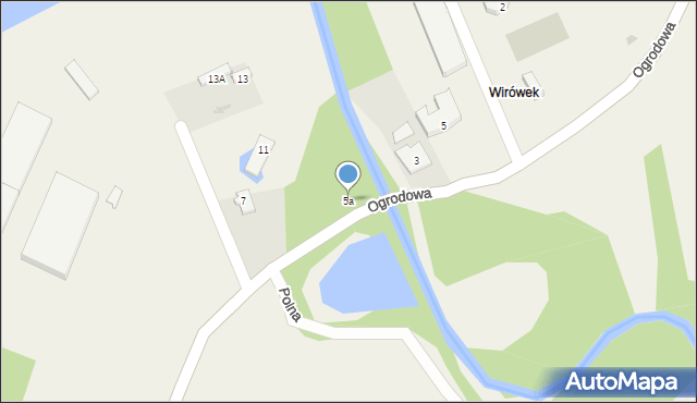 Wirówek, Ogrodowa, 5a, mapa Wirówek