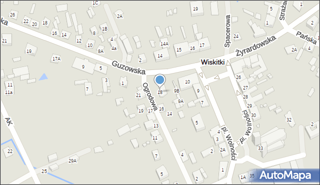 Wiskitki, Ogrodowa, 18, mapa Wiskitki