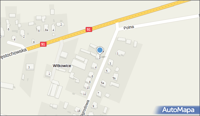 Witkowice, Ogrodowa, 2, mapa Witkowice