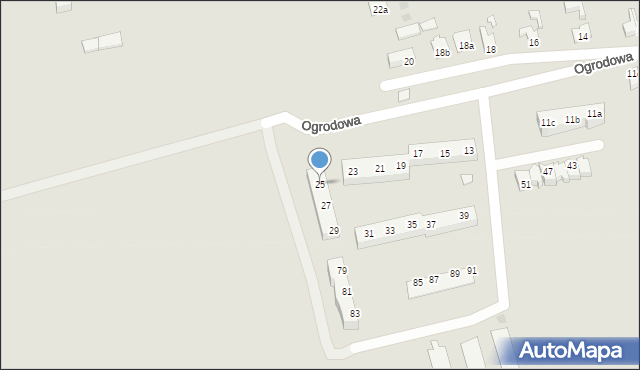 Witnica, Ogrodowa, 25, mapa Witnica